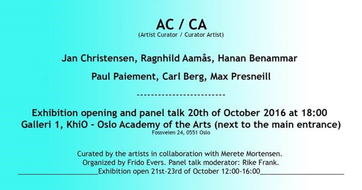 AC/CA (Artist curator/Curator artist)
