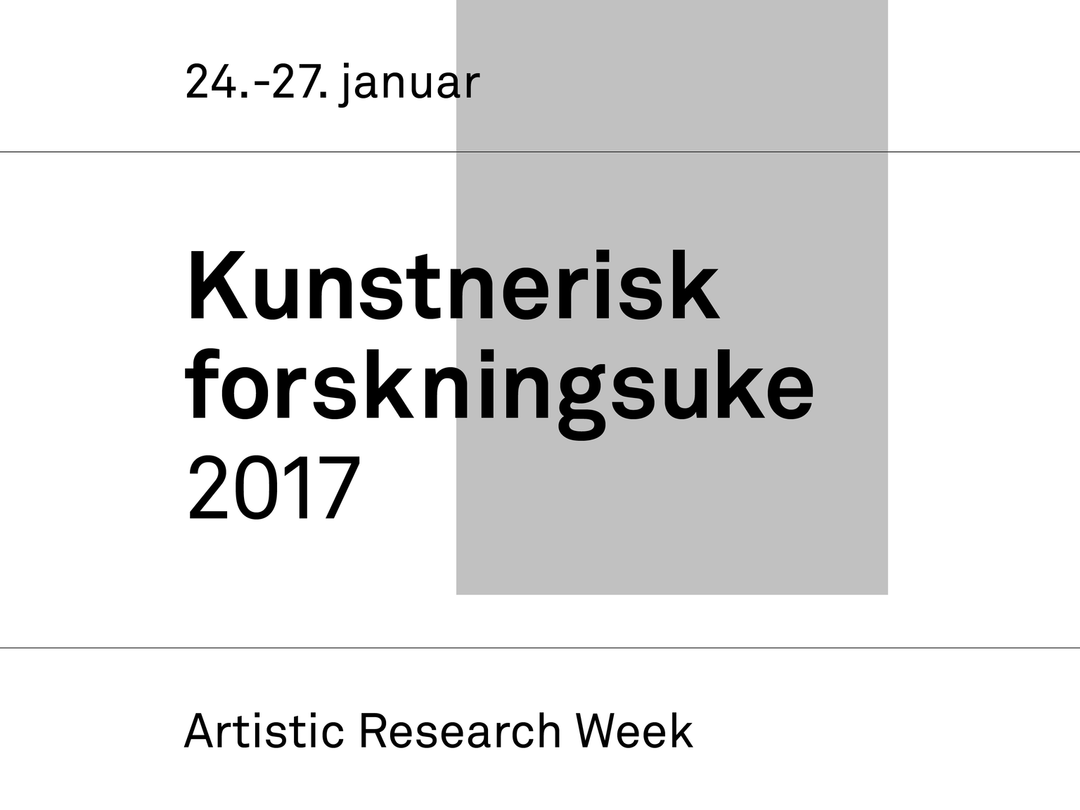 Kunstnerisk forskningsuke 2017