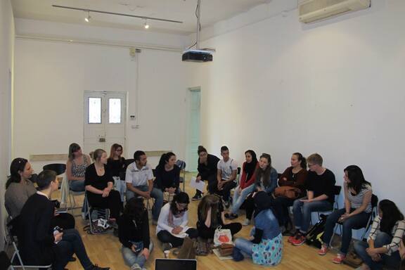 Studentutveksling, besøk ved IAAP i Ramallah fra Kunsthøgskolen i Oslo.
