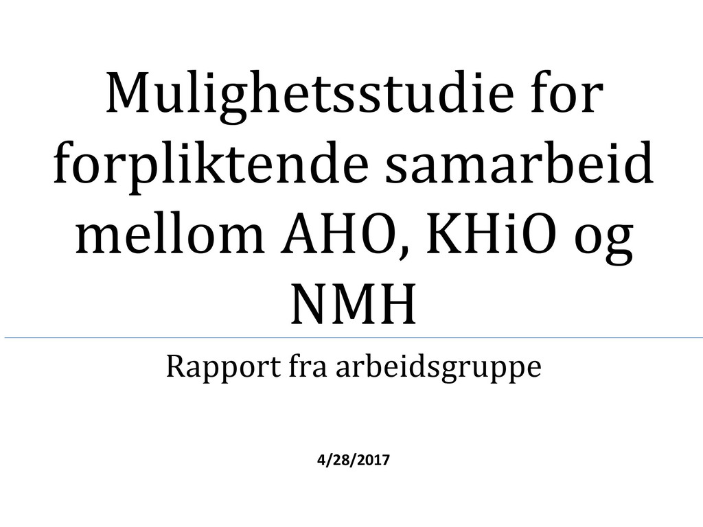 Mulighetsstudie Mulighetsstudie