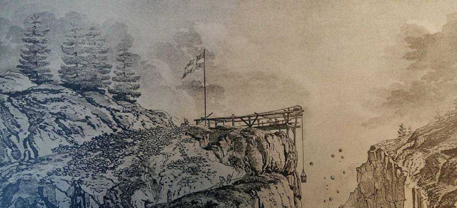 Bilden kommer från "Trollhättan dess kanal och kraftverk, historik och beskrifning, utgiven af K.Vattenfallsstyrelsen".