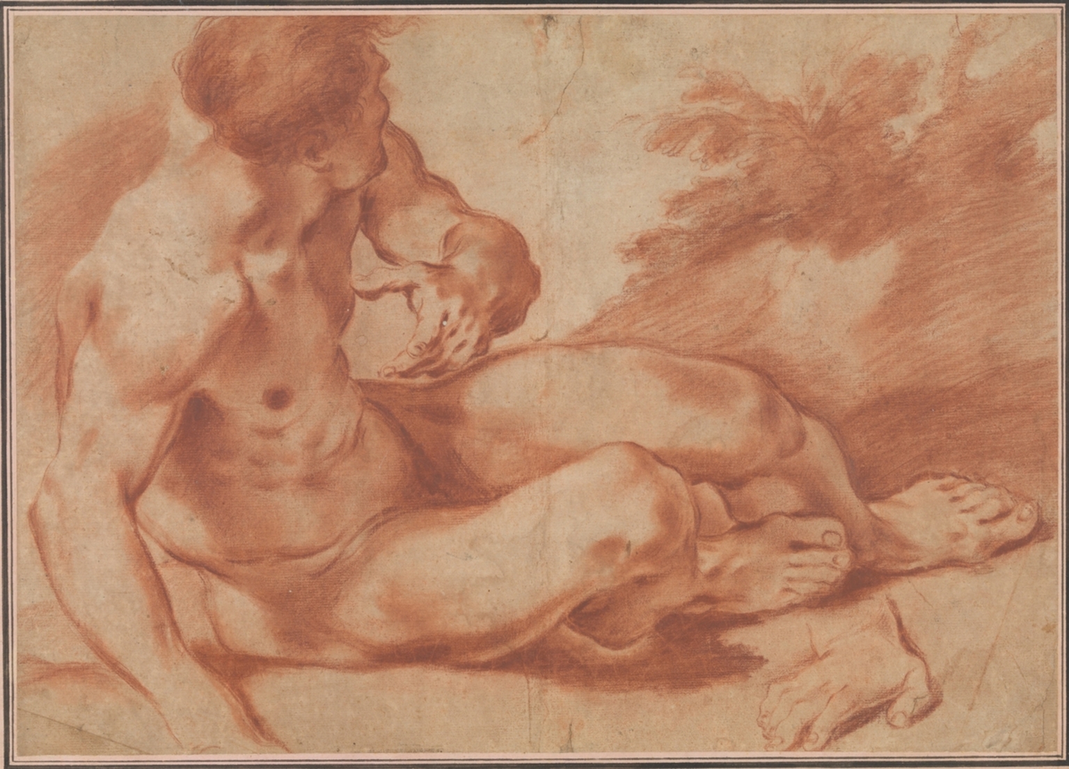 Attribuert til Carlo Cignani, Liggende mannsakt, siste halvdel 1600-tallet
