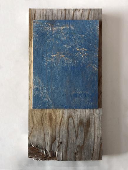 Linn Tenman, Skogen, 2020. Furuplywood, färgtryck. 29 x 60 cm.