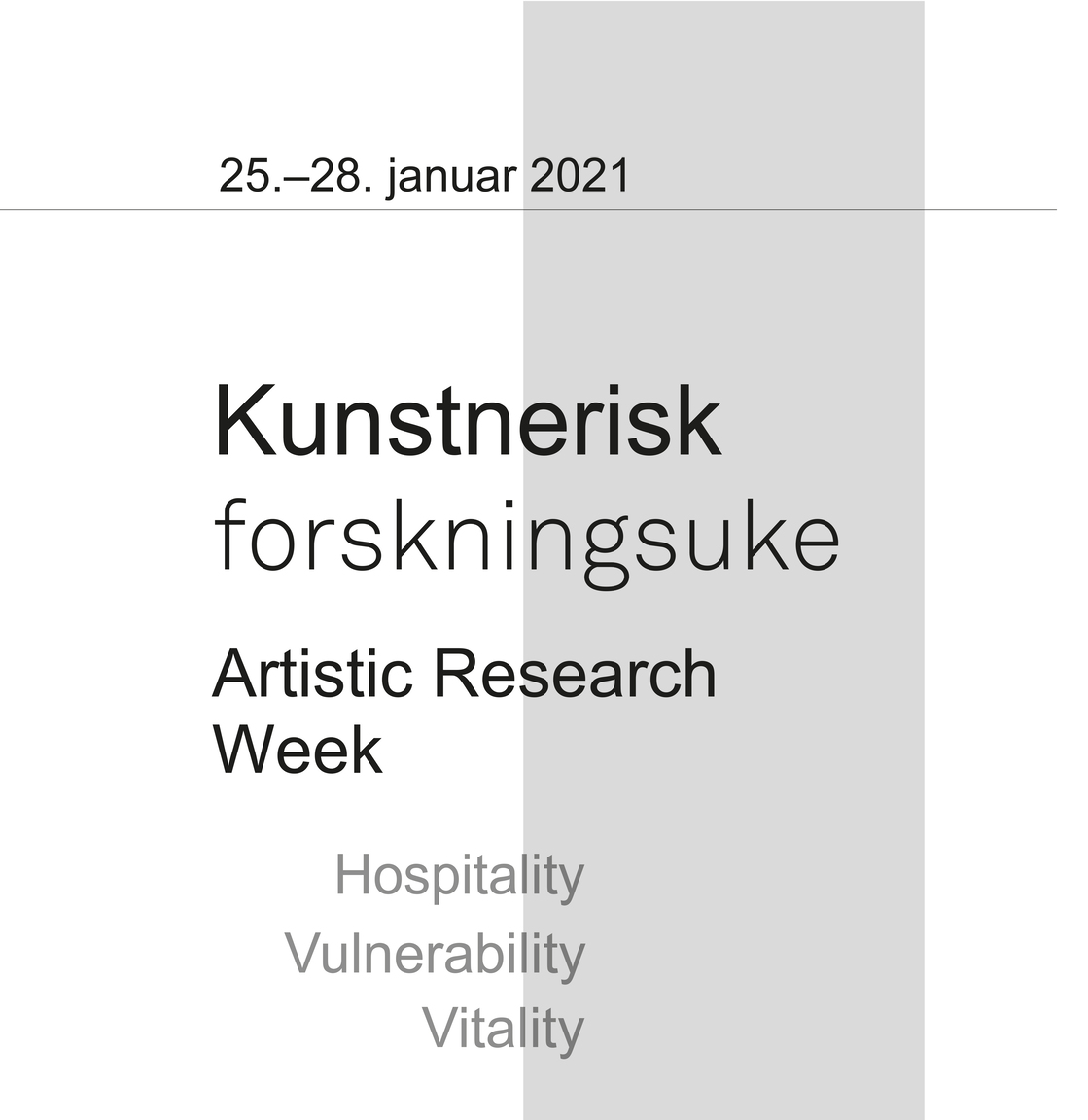 Kunstnerisk forskningsuke 2021