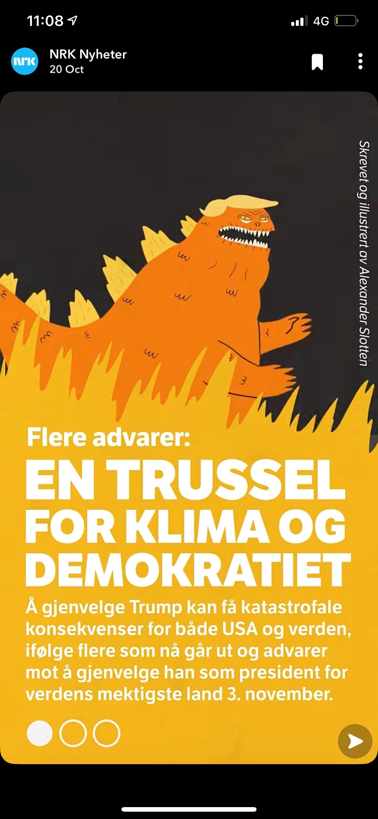 En trussel for klima og demokratiet, Alexander Slotten for NRK Nyheter.