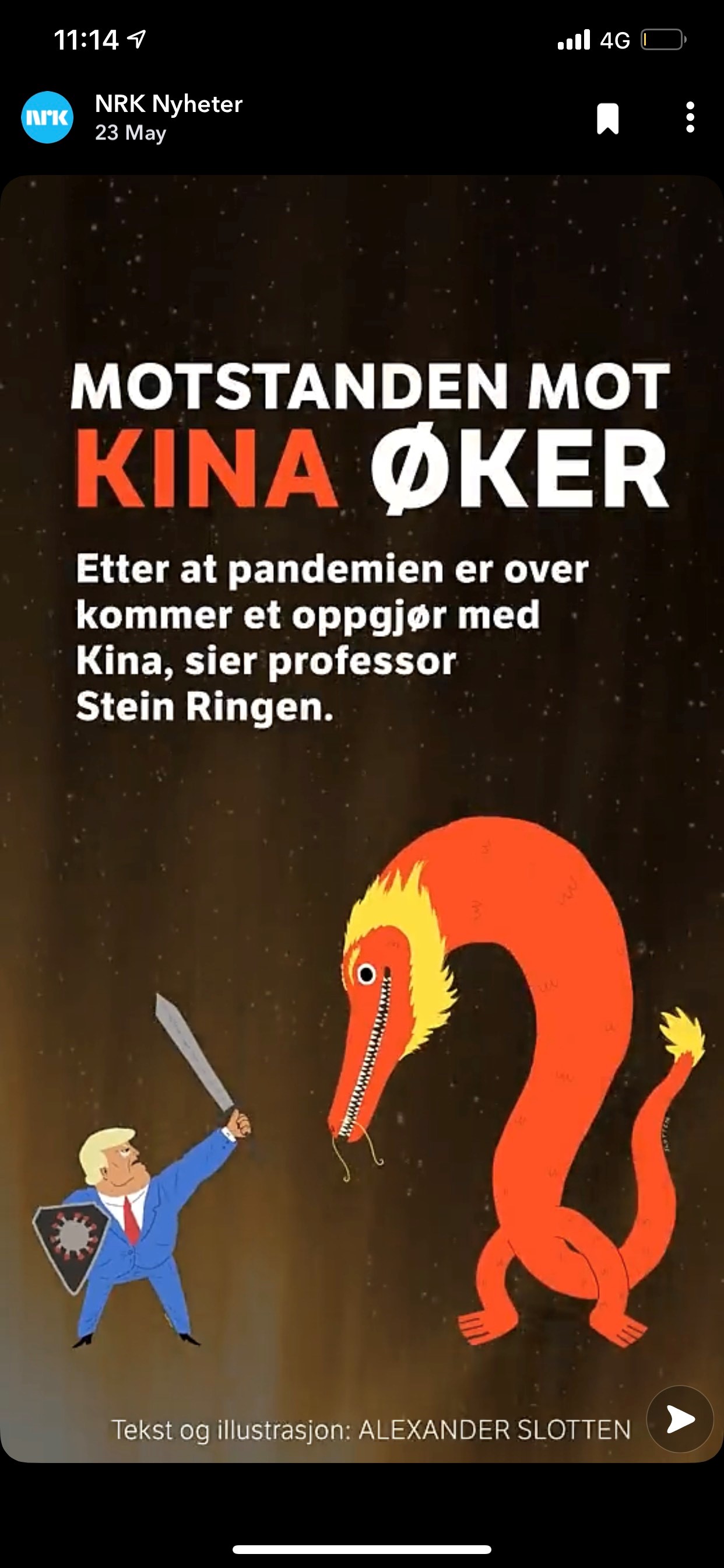 Motstanden mot Kina øker, Alexander Slotten for NRK Nyheter.