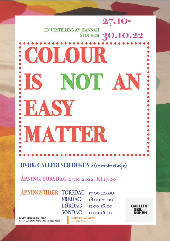 Colour Is Not An Easy Matter