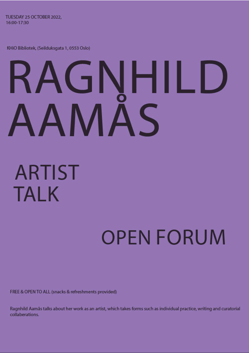 Open Forum: Artist talk with Ragnhild Aamås