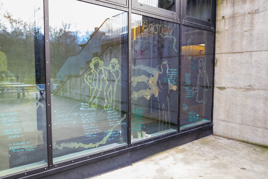 Portretter malt på vindu