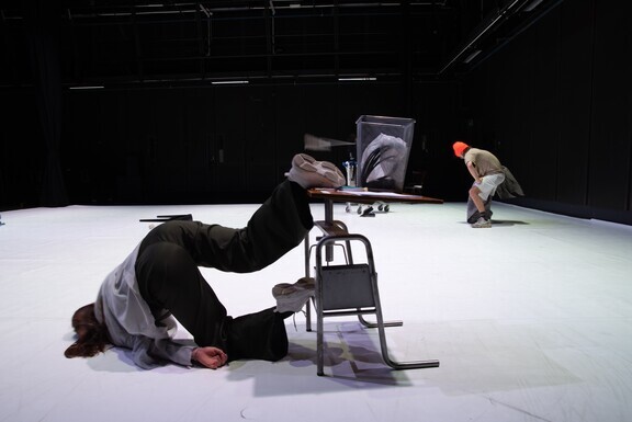 20230210 during a work-in-progress showing for "While They Hesitate, Time Slips Away", Photo by Sara Abbasnejad 