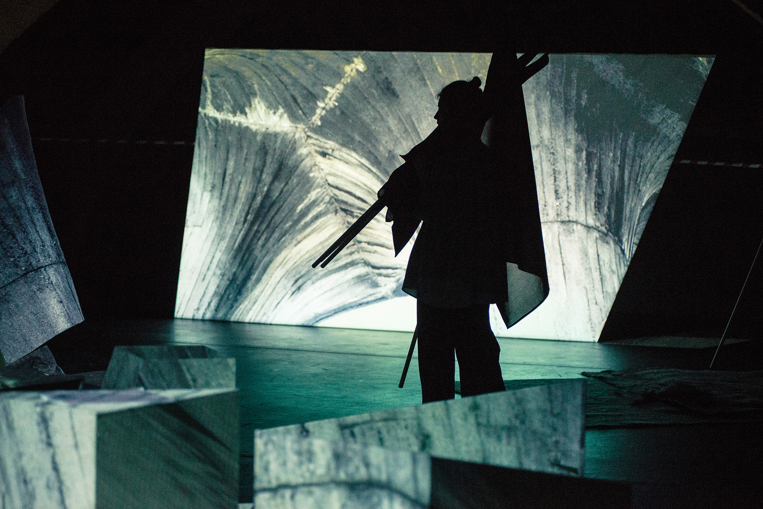 Freedom Landscapes, a choreographic cinematic installation, by Ana Vujanovic and Marta Popivoda, Mladinsko Theatre, Ljubljana 2018.