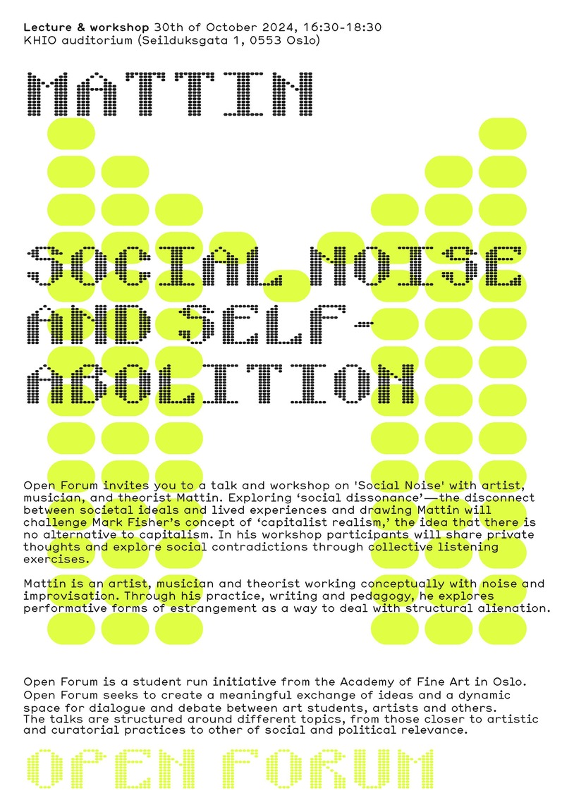 Mattin / Social Noise and Self-Abolition: Confronting the Catastrophic Reaction