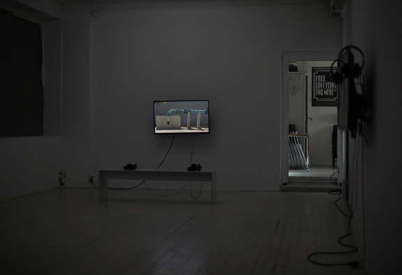 Veins of a City (2024) 
Video and sound installation. 
Exhibition view from “Outphasing”. Group show at PODIUM. August 2025. P.C. Hedda Grevle Ottesen  Veins of a City (2024) 
Video and sound installation. 
Exhibition view from “Outphasing”. Group show at PODIUM. August 2025. P.C. Hedda Grevle Ottesen