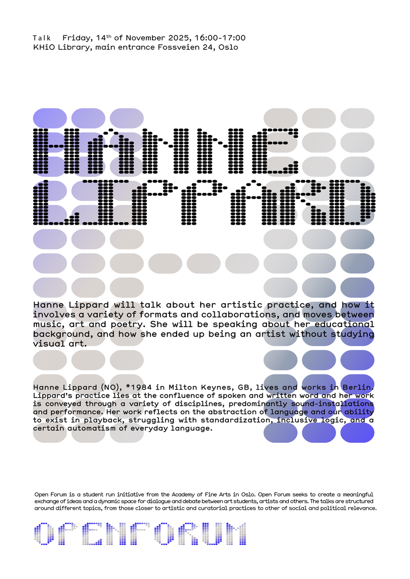 Open Forum: Hanne Lippard
