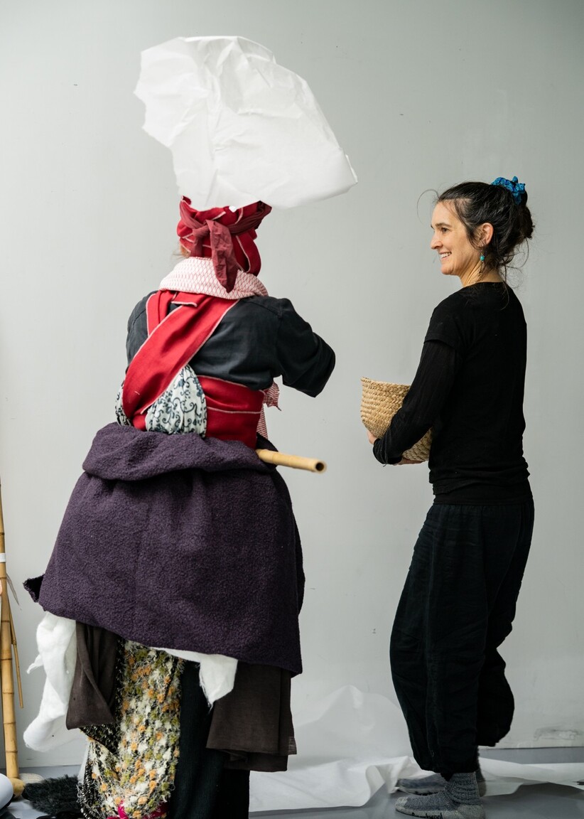 The Somatic Costume Dressing Room: Kristina Gjems & Sally E. Dean. Photo by Elin Osjord