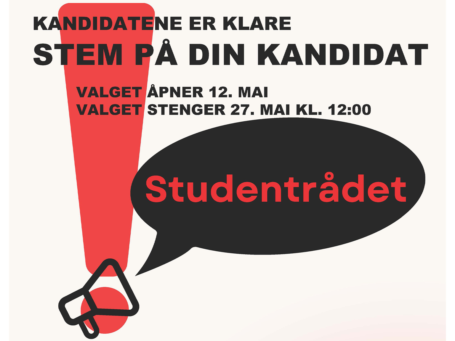 Stem på din kandidat til Studentrådet 2026/2027