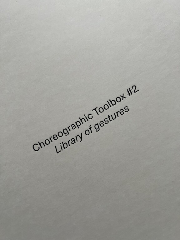 Choreographic Toolbox #2: Library of gestures