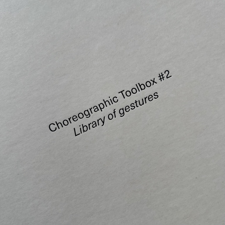 Choreographic Toolbox #2: Library of gestures